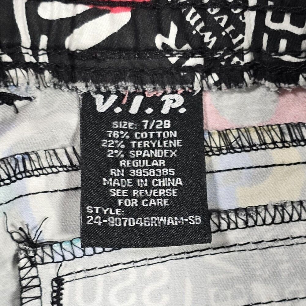 VIP Jeans Faux Cargo Joggers Womens Sz 7 Urban Graffiti All‎ Over Print Gorpcore - Picture 5 of 11